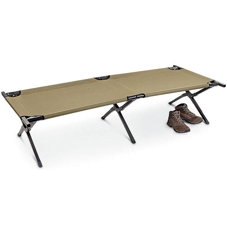 Strong Cross-Bar Metal Frame 600d Oxford Comfort Elevated Camp Bed Folding Cot Outdoor