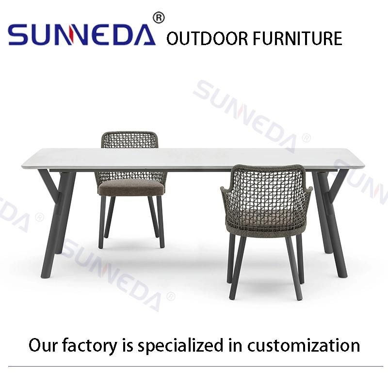 Manor Aluminium Alloy Dining Fashion Teak Chairs Set with Table