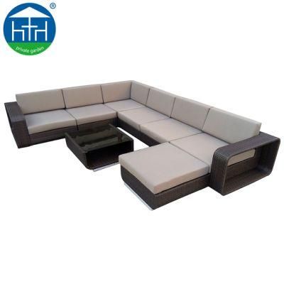 Modern PE Rattan Furniture UV Resistant Outdoor Sectional Sofa Sets