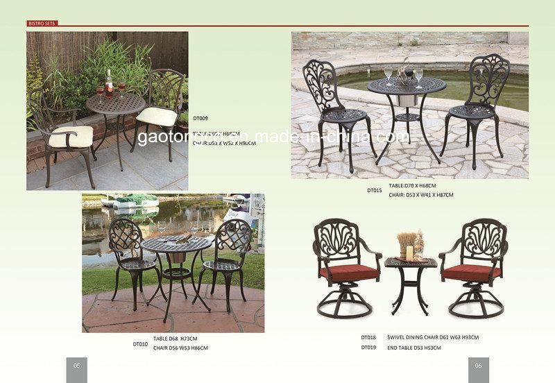 Fendias Outdoor Patio Furniture Tulip Design Cast Aluminum 3 Piece Bistro Set in Antique Copper