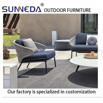 Balcony Rope Woven Rattan Sofa Set Leisure Luxury Chair Patio Outdoor Garden