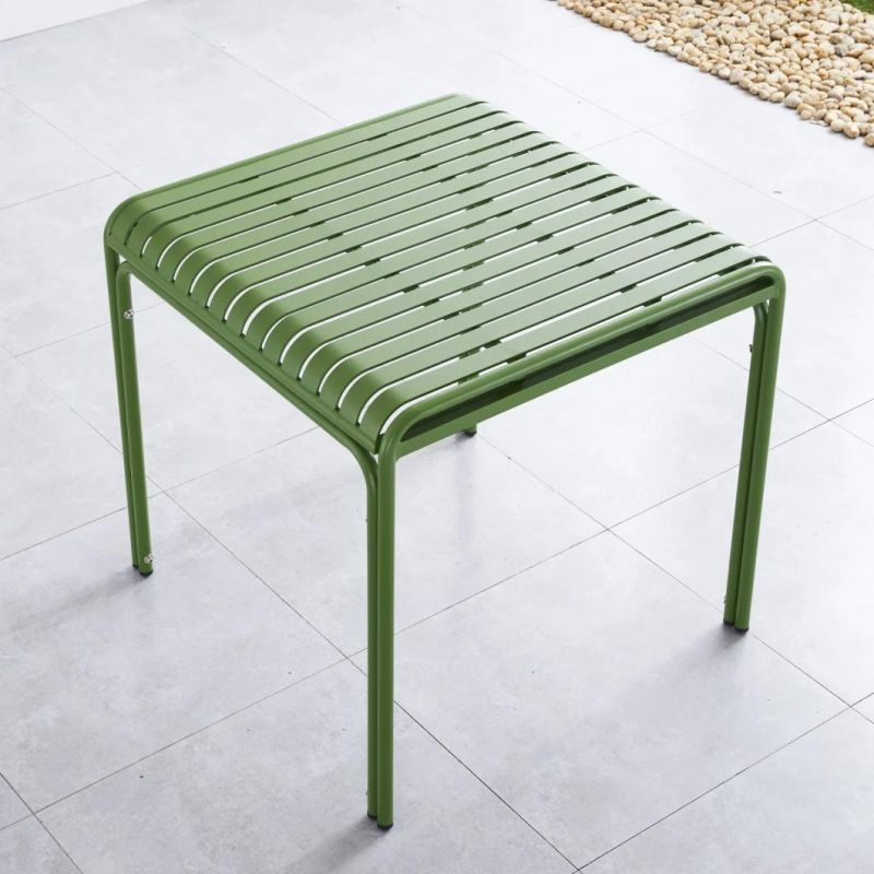 Simple Indoor Outdoor Dining Room Coffee Shop Patio Garden Metal Aluminum Table