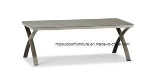 Metal Garden Coffee Table with Glass Top