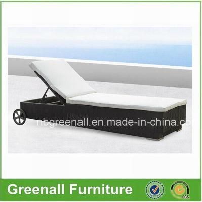 Garden Outdoor Daybed Hotel Pool French Chaise Lounge with Wheels Furniture