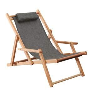New Style Foldable Outdoor Beech Wood Sling Beach Chair