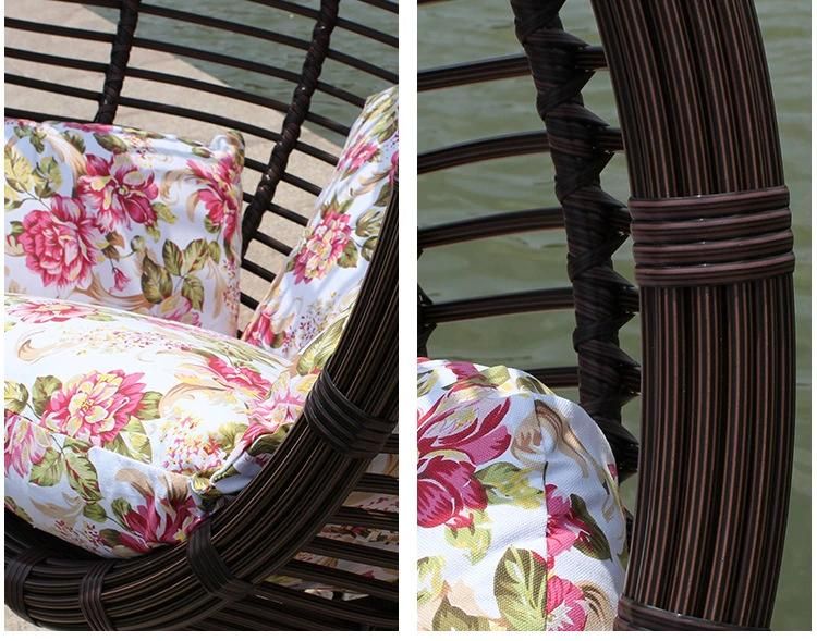 New Design Outdoor Balcony Garden Courtyard Straw Hat Hanging Swing Chair