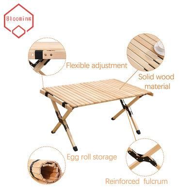 Outdoor Camping Solid Wooden Folding Picnic Table for Barbecue Beach