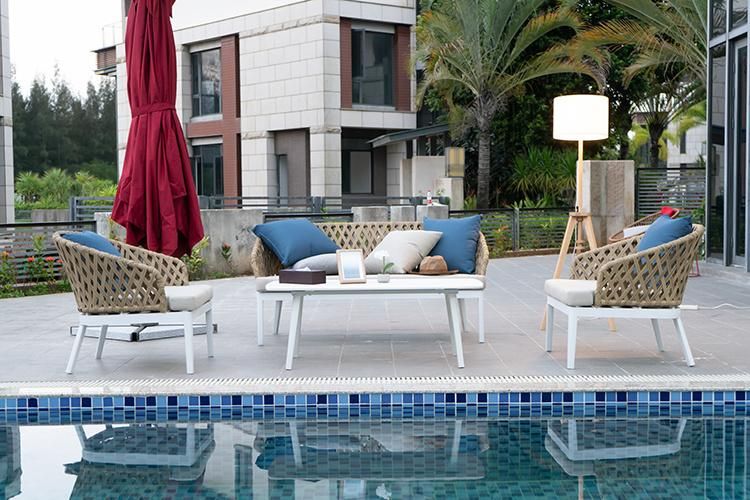 Luxury 4PCS Waterproof Lounge Outdoor Aluminum Garden Furniture Sofa Set