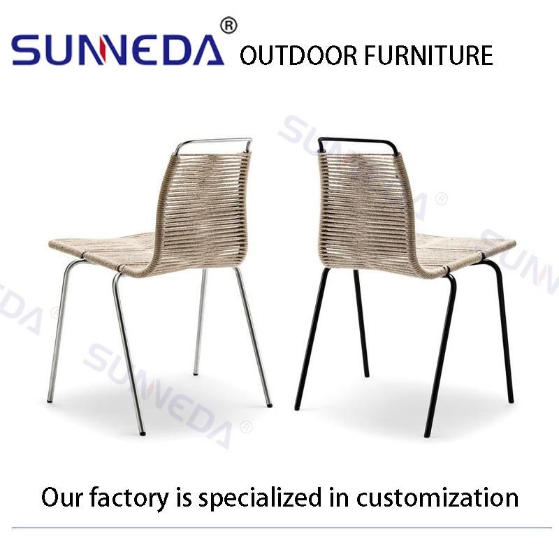 Modern Sectional Woven Rattan Outdoor Aluminum Dining Table Chair Furniture Dinning Set