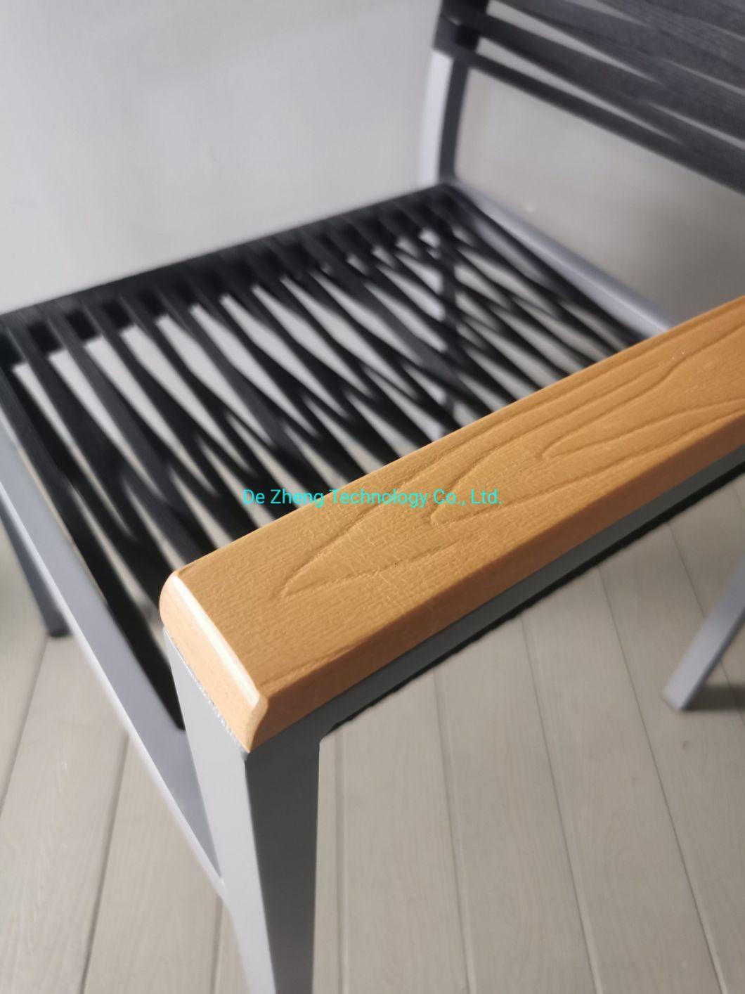 Outdoor Furniture Aluminum Frame Plastic Rattan Stackable Dining Chair for Cafe Use