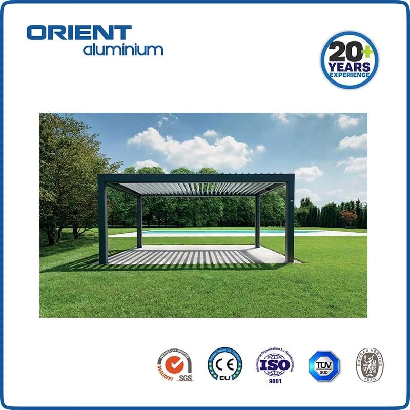 High Quality Glass Aluminum Pergola with Tempered Glass Doors