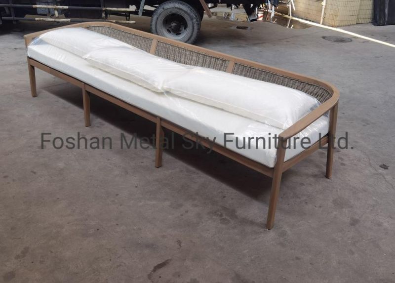 Outdoor Rope Garden Hotel Villa Patio Restaurant Teak Rattan Sofa