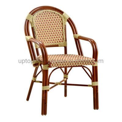 Outdoor Garden Set Stackable Cafe Patio Armchair Furniture Rattan Chair with Arms (SP-OC426)
