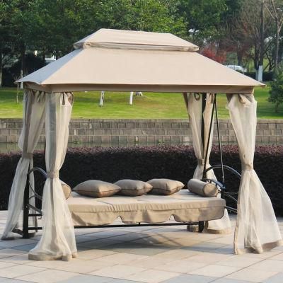 Luxurious Sun Daybed Patio Swing Chair with Double Tops Canopy