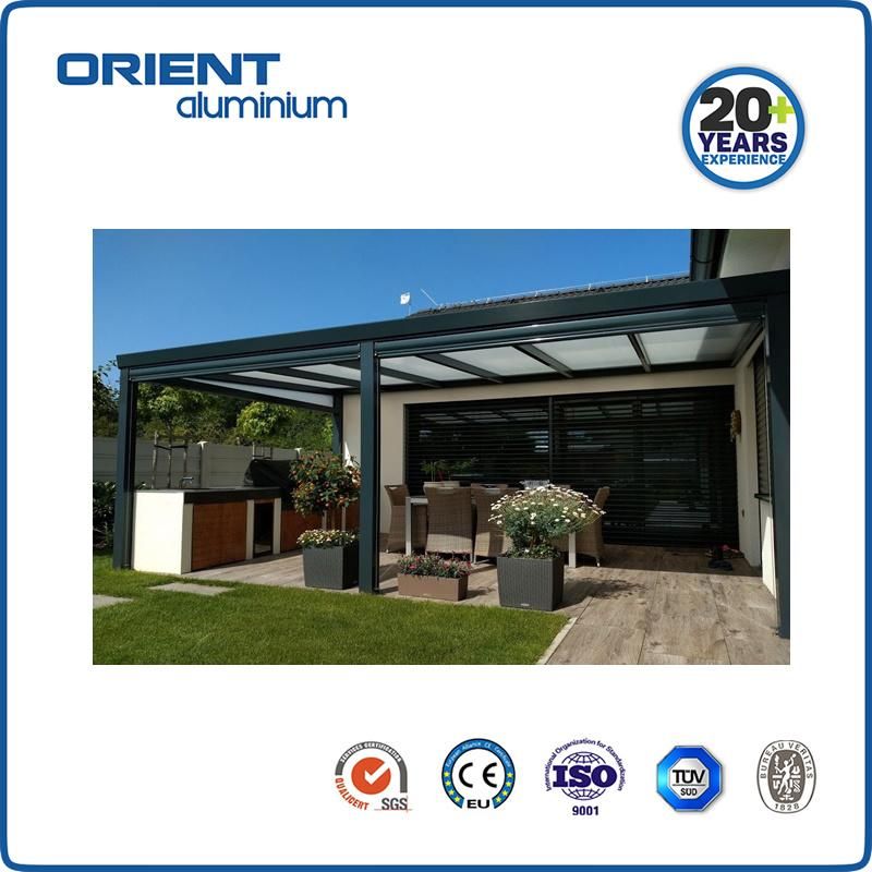 Aluminum Frame Finishing Waterproof Outdoor Pergola with Curtain