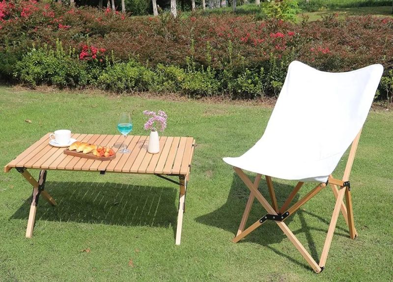 Black Outdoor Table and Chair Series Waterproof Portable Butterfly Chair Lazy Chair