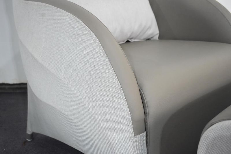 Loose Furniture Outdoor Office Leisure Fabric PU Sofa with Ottoman