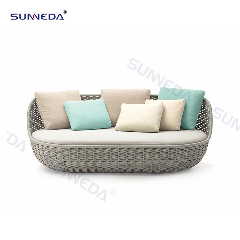 Modern Design Leisure Sofa Webbing Aluminum Frame Garden Furniture