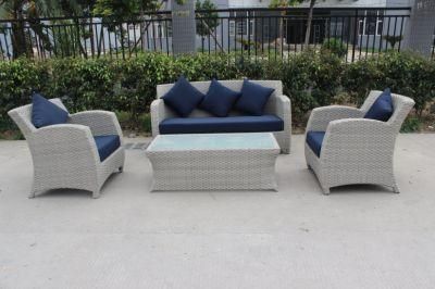 Popular Outdoor 3+1 Patio Wicker Sofas Sectional Rattan Furniture