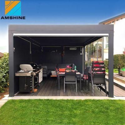 Manufacturer Modern Patio Outdoor Automatic Aluminium Louver Garden Electric Gazebo Awning Louver Roof Aluminum Pergola