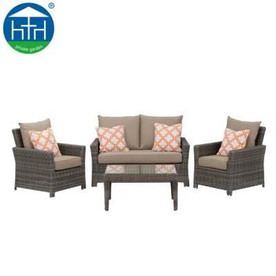 Well Furnished Handmade Rattan Wicker Weaving Morden Outdoor furniture Sofa Set