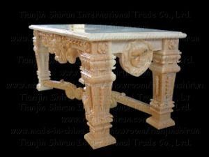 Marble Carving Table, Garden Stone Furniture (BNH332)