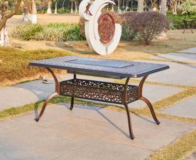 Black Cast Aluminum Weather Resistant Table