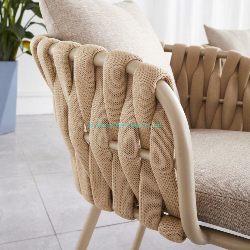 Newly Designed Terrace Rope Sofa Set Luxury Hotel Project Lounge Sofa Outdoor Balcony Outdoor Chair Set