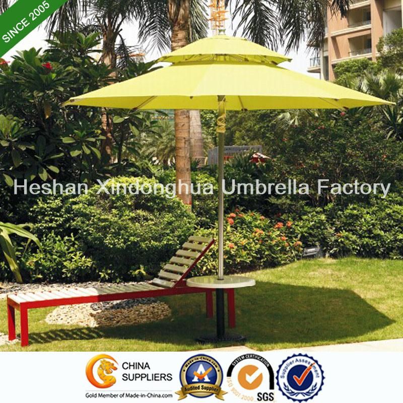 2.7m Double Layer Aluminium Patio Umbrellas for Outdoor Furniture (PU-0027AD)