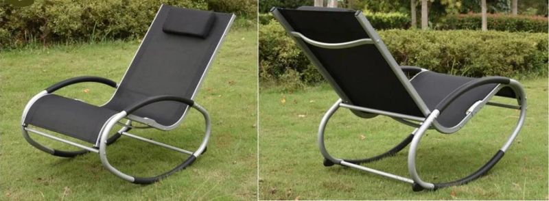 Custom Outdoor Indoor Mesh Fabric Metal Swing Rocking Chair for Adult.