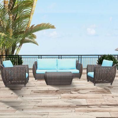 Foshan Modern 2 Seater Rattan Garden Half Moon Outdoor Sofa