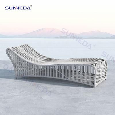 Hollow-out Design Outdoor Modern Villa Leisure Chaise Aluminium Lounger Sun