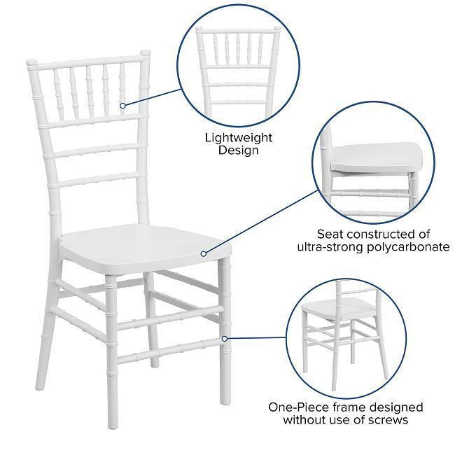 High Quality Wedding Events Plastic Resin White Tiffany Chiavari Chairs