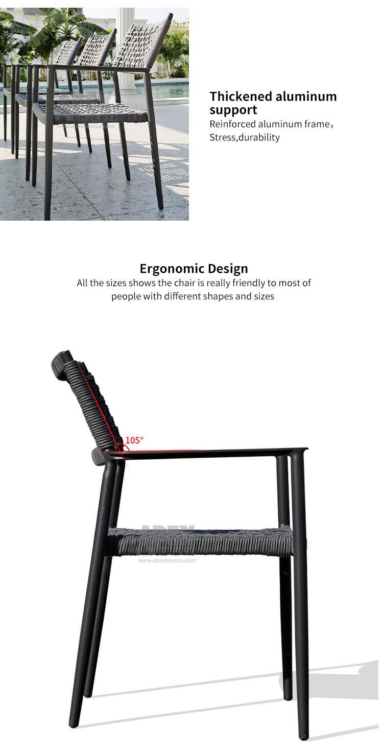 Hotel Patio Rope Chair Garden Balcony Dining Furniture