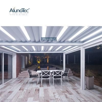 Large Louvered Roof Pergola Kits Motorized Garden Canopy Gazebo with Sides