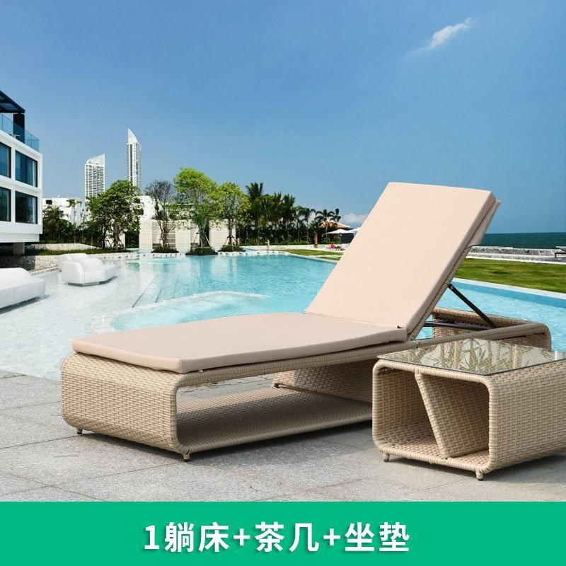 Popular Outdoor Furniture Brushed Aluminum Garden Sun Recliners Loungers for Beach