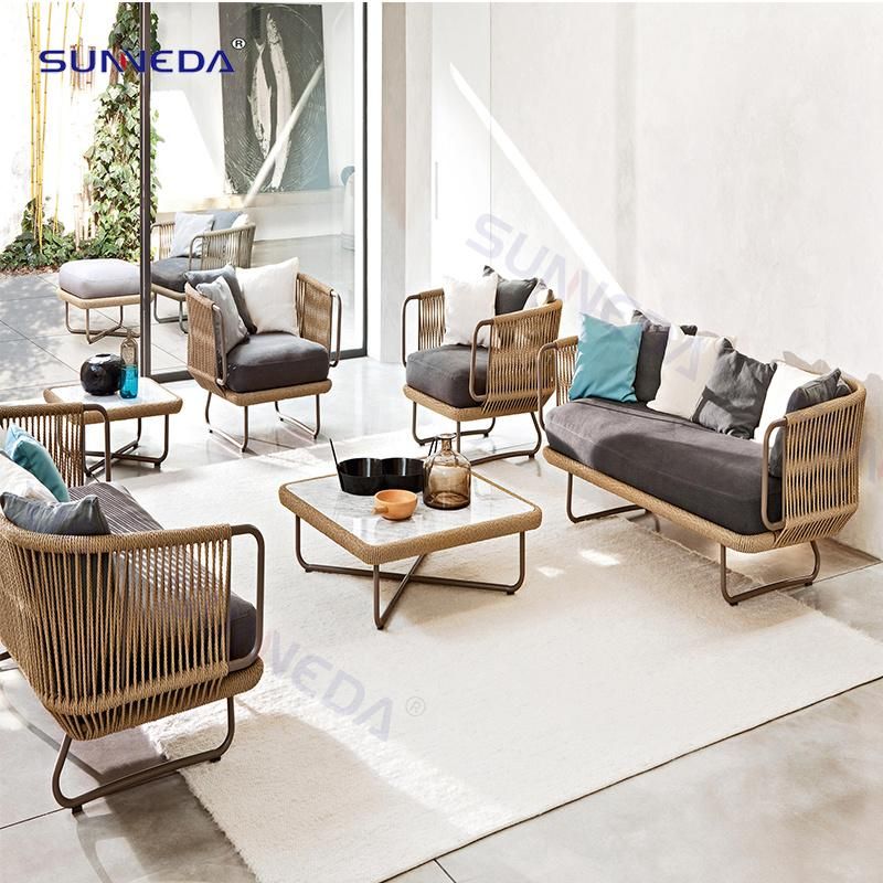 Outdoor Villa Sofa Set with High Density Sponge Without Deformation