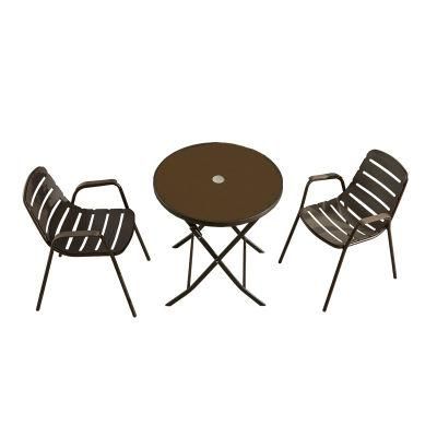 Leisure Plastic Iron Back Dining Table and Chair