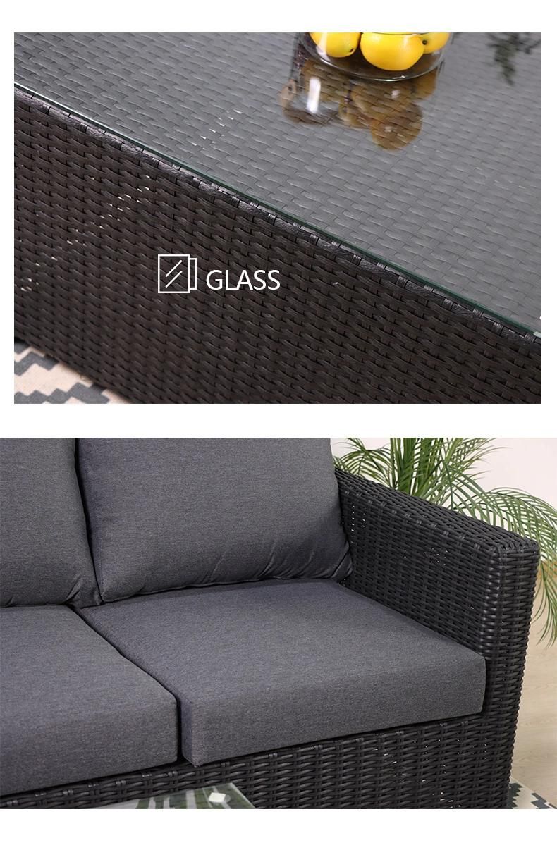 Modern Aluminum Darwin or OEM Rattan Corner Sofa Garden Wicker Furniture Sale