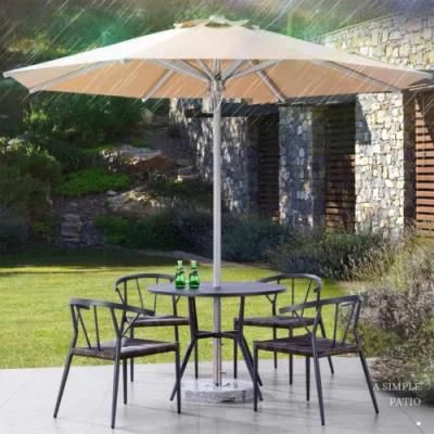 High-End Single-Top Sunshade Waterproof Iron MID-Rod Hand-Pulled Umbrella