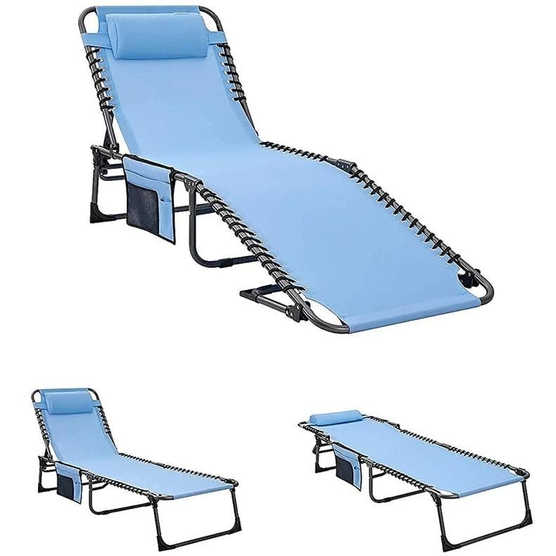 Morden Aluminium Outdoor Loungers Chaise Lounge Chair with Pocket