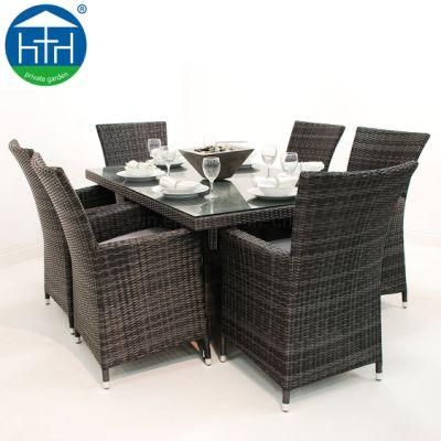 Outdoor Patio Wicker Sectional Rattan Outdoor Dining Table &amp; Chairs Set