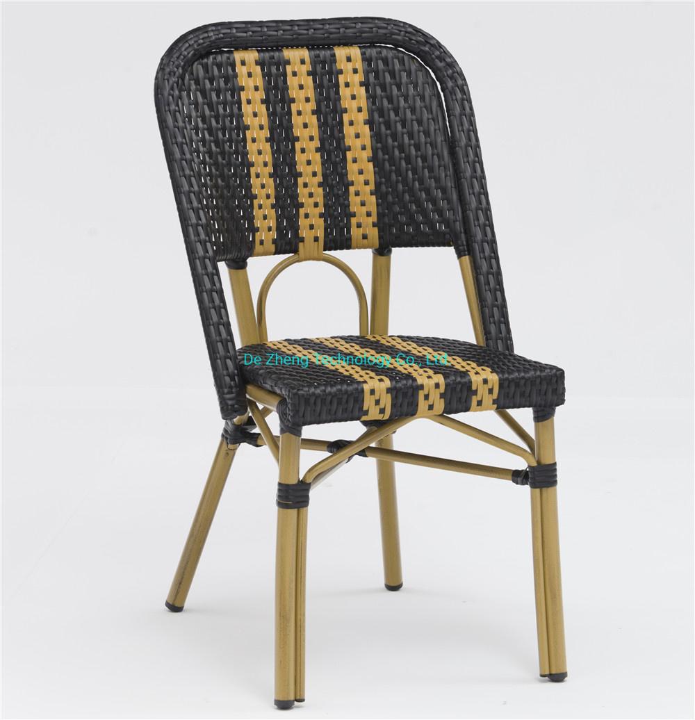 New Rattan Chair Wicker Chair Antique Cane Garden Balcony Bistro Stackable Set Modern French Space Saving Multipurpose Furniture