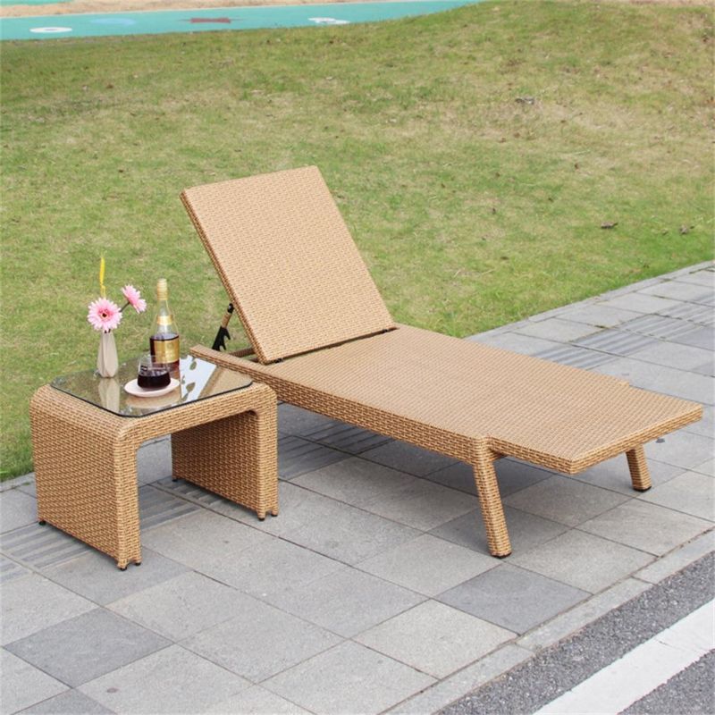 Modern Leisure Aluminum Outdoor Furniture Hotel Rattan Chaise Lounge
