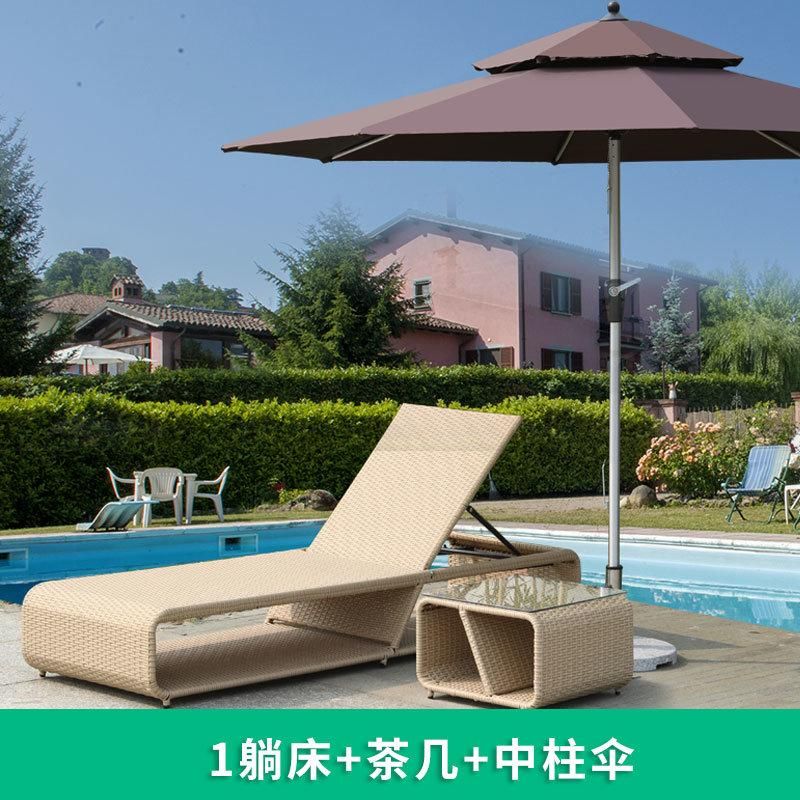 Popular Outdoor Furniture Brushed Aluminum Garden Sun Recliners Loungers for Beach