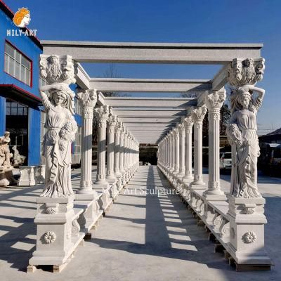 European Style Garden Pavilion Gallery Marble Square Wedding Gazebo