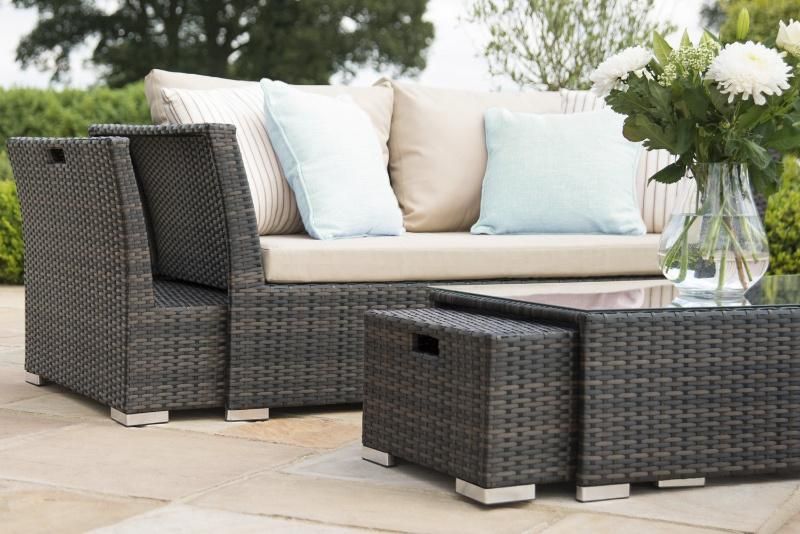 Modern Leisure Rattan Outdoor Corner Sofa and Tea Table for Pool Garden Hotel Bar Multi-Seat Sofa with Cushion