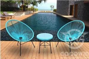 Steel Frame PE Rattan Outdoor Furniture Leisure Egg Chair and Table