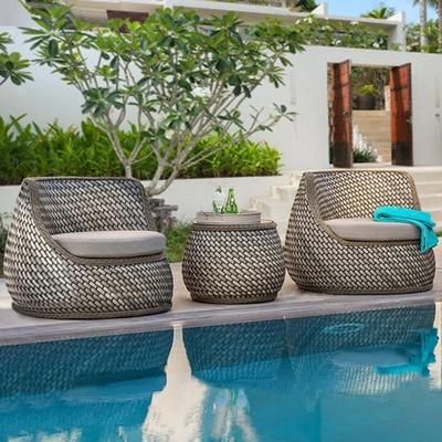 Outdoor Rattan Courtyard Flower Chair Garden Outdoor Villa Rattan Sofa