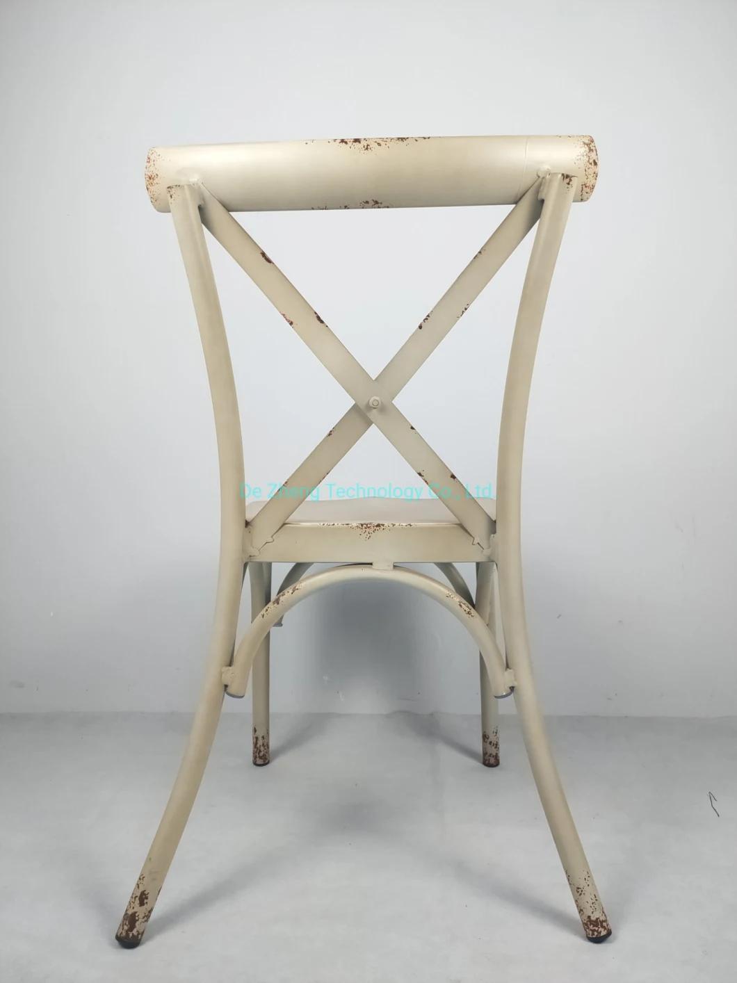 Vintage Style Cane Leisure Royal Hotel Outdoor Garden Rattan Restaurant Dining Set Metal Cafe Chair